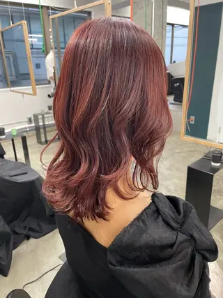 ミディアム 韓国風/コテ巻き風 パーマ/表参道/るいのヘアスタイル