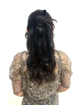 セミロング ヘアアレンジ ヘアセットサロン /上坪愛美のヘアスタイル