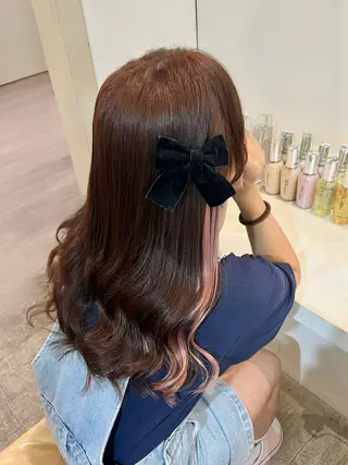 カラー エクステ🎀 暖色カラー🎀amiのヘアスタイル