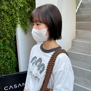 ミディアム カラー パーマ ヘアアレンジ メンズ キッズ ネイル マツエク・マツパ casane所属・暖色・前髪カット 🎗️佐藤ゆみこのヘアスタイル