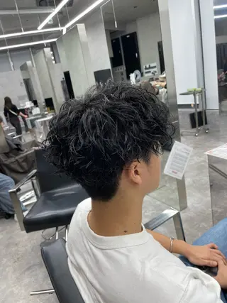 パーマ メンズ エフェクトブリーチ 神戸 三宮 麟太郎のヘアスタイル