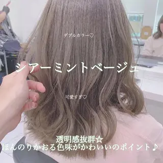 ミディアム カラー パーマ ヘアアレンジ メンズ キッズ ネイル マツエク・マツパ ♡モテ髪/似合わせ♡ 透明感/JUICE♡のヘアスタイル