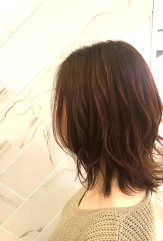 ミディアム カラー 藤田 歩美のヘアスタイル