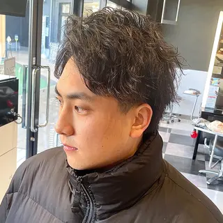ショート パーマ メンズ メンズヘア特化 崎田 成人のヘアスタイル