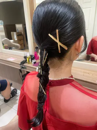 ロング ヘアアレンジ 韓国ヘアメイク🎀/ 縮毛矯正✨山本媛香のヘアスタイル