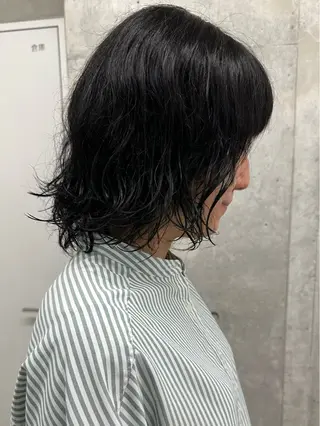 ミディアム パーマ 小顔ボブ/お悩み解決 /ボブパーマ/とういのヘアスタイル