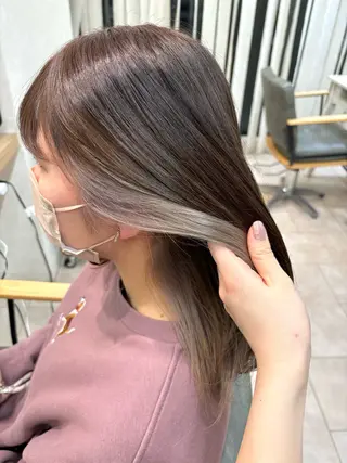 セミロング カラー 一目惚れ艶ハイトーン バンド/しほ🪄のヘアスタイル