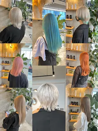 セミロング カラー ハイトーンカラ ー/小川のヘアスタイル