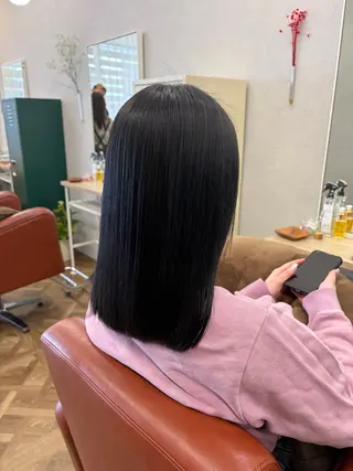 ミディアム 髪質改善×韓国風/小 顔レイヤー/早瀬櫻子のマツエク・マツパデザイン