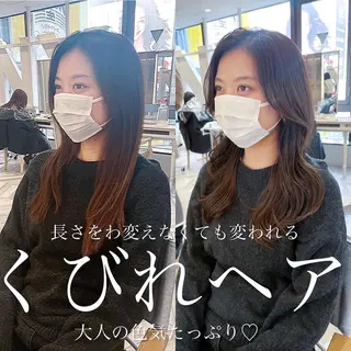 ロング カラー 韓国レイヤーカット/ ダブルカラーのヘアスタイル