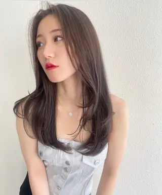 ロング カラー レイヤーカット/ 縮毛矯正/ミサキ💐のヘアスタイル