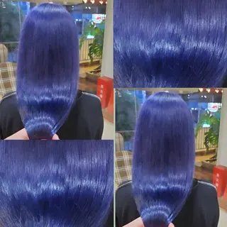 ロング ツヤ髪✨縮毛矯正 ハイトーンカラーのヘアスタイル