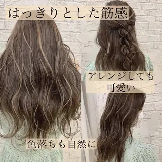 セミロング 🇺🇸ハイライト特 化美容師🇺🇸漆沢のヘアスタイル