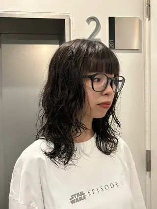 ミディアム パーマ ウルフカット/パーマ mayo🌛🌀のヘアスタイル