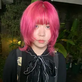 ミディアム カラー 【ロングウルフカット 姫カット】伊藤裕哉のヘアスタイル