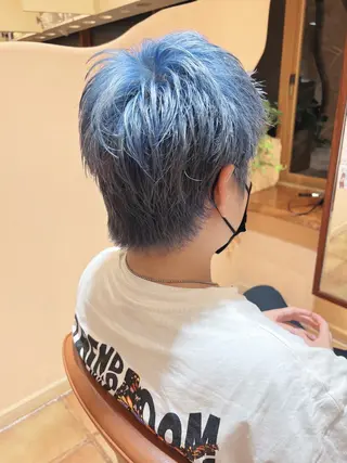 ショート カラー パーマ ヘアアレンジ メンズ キッズ morio from london所属・松岡彩華 ボブ /グレージュのヘアスタイル