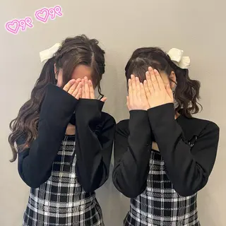 ヘアアレンジ 顔周り/暖色 /ヘアメ/あつはのヘアスタイル