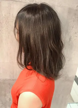 ミディアム カラー 髪質改善ｶﾗｰ ｹｱﾌﾞﾘｰﾁ/ﾀﾑのヘアスタイル