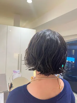 ミディアム パーマ ぷつっとボブ/ 似合わせ🥀原ちひろのヘアスタイル