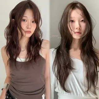 ロング パーマ 韓国式レイヤー パーマ🇰🇷のヘアスタイル