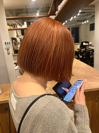 ショート カラー china/ボブ ブリーチカラーのヘアスタイル