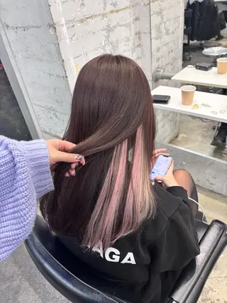 ロング カラー ヘアアレンジ 🥀モテ暖色× エクステ🥀あかりのヘアスタイル