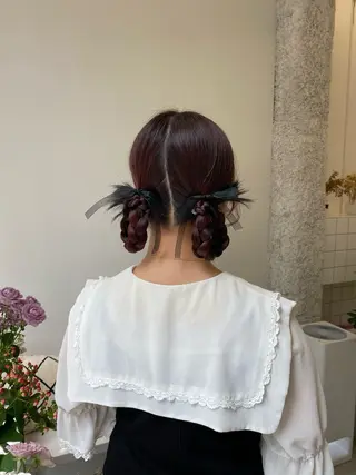 ロング カラー ヘアアレンジ NIKO/名古屋/ 伏見/花屋併設のヘアスタイル