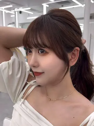 セミロング レイヤーカット顔周り /アレンジ伊藤彪真のヘアスタイル