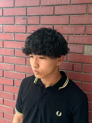 ショート パーマ メンズ 柏メンズカットパーマ NO.1タイチのヘアスタイル