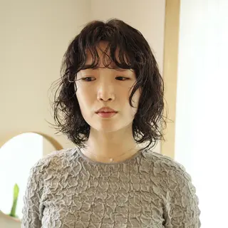 ショート パーマ ミディアムパーマ /癖毛パーマのヘアスタイル