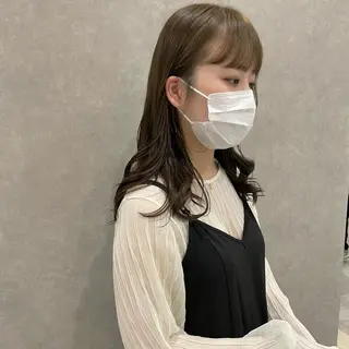 セミロング カラー はちすか るかのヘアスタイル