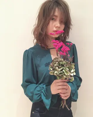 セミロング カラー 店長/mao/ 前髪/顔周りカットのヘアスタイル
