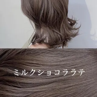 セミロング カラー 🥞ベージュ系カラー 【すずきりほ】🥞のヘアスタイル