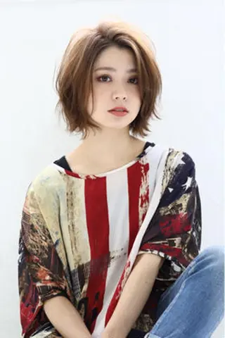 セミロング カラー ヘアアレンジ アイブロウ メンズ パーマ 高瀬 羅王のヘアスタイル