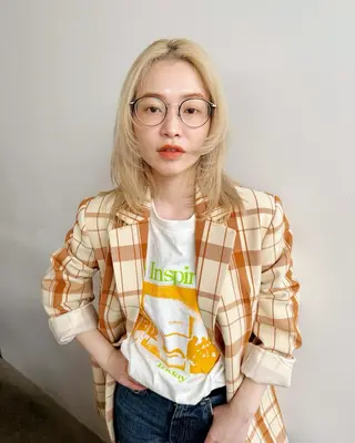 ミディアム カラー ❤️アヤカ Wカラー ボブ レイヤー❤️のヘアスタイル