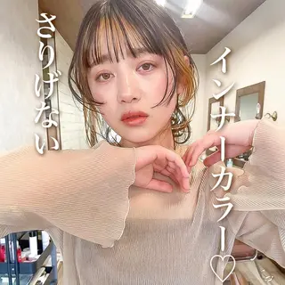 ミディアム カラー 高橋 みく/ minim 暖色のヘアスタイル