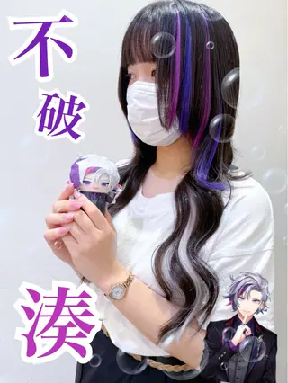 セミロング 横浜🍒ルーツカラー エクステ／RIEのヘアスタイル