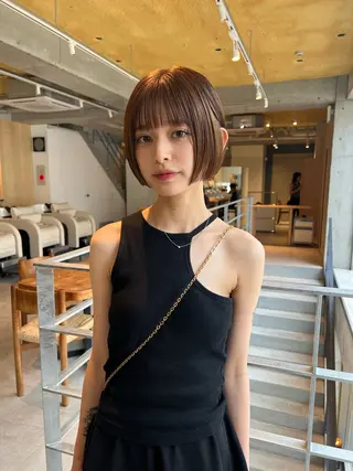 ショート カラー juno所属・ボブ/パーマ/透明感 カラー　善方浩貴のヘアスタイル