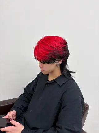 ミディアム パーマ メンズ ウルフ/毛流れ/ アイロン風/AOTOのヘアスタイル