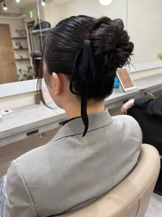 セミロング ヘアアレンジ 韓国風パーマ/ヘア セット/店長みづきのヘアスタイル