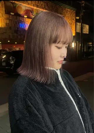 ミディアム カラー カットモデル/ ハイトーン/ゆうあのヘアスタイル