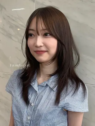 セミロング カラー Pocket仙台 💚モエリのヘアスタイル