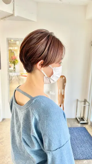 ショート カラー ショート/ボブ/縮毛 三上達大のヘアスタイル