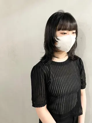 ミディアム カラー パーマ ヘアアレンジ メンズ キッズ ネイル マツエク・マツパ アイブロウ #tag 稗田綾加のヘアスタイル