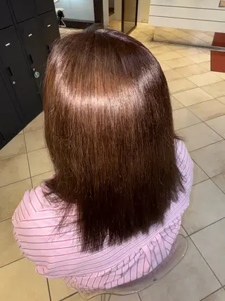 カラー うる艶&縮毛矯正 ⟡.·小林理菜⟡.·のヘアスタイル