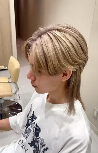 メンズ 毛流れパーマ/ 透明カラー/ハヤトのヘアスタイル