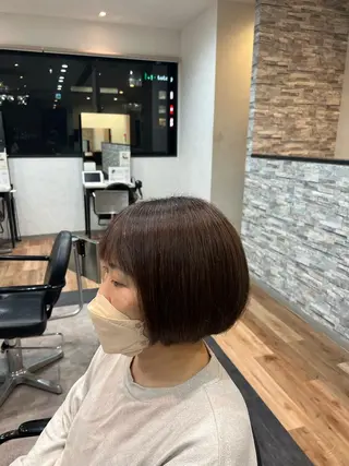 ミディアム カラー 太白区白髪ぼかし/ ボブカット/千葉達人のヘアスタイル