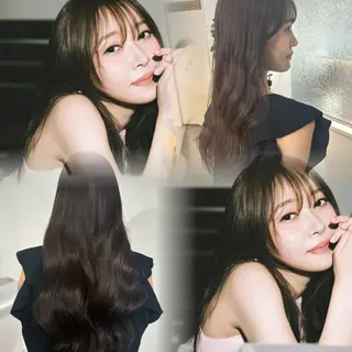 ロング Yuzu️🫧/艶 ハイトーン/韓国ヘアのヘアスタイル