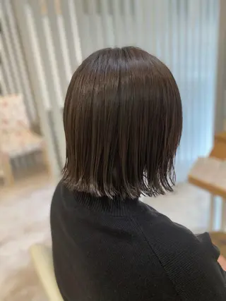 ミディアム カラー ブリーチなしWカラー /酸性ストレート河本のヘアスタイル