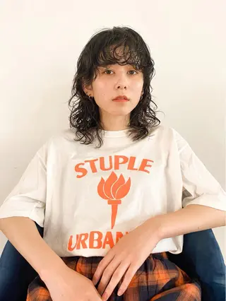 セミロング カラー パーマ ヘアアレンジ メンズ キッズ ネイル マツエク・マツパ パーマスタイル🔅 sayacaのヘアスタイル